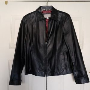Craft & Barrow lambskin leather black jacket